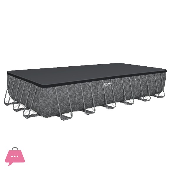 Bestway OUTDOOR YARD FAMILY ABOVE GROUND SWIMMING POOL Rectangular Bracket Pool Set WITH Accessories 24 Feet x 52 Inch - 561KG