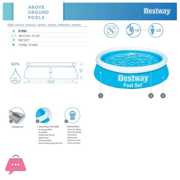 Bestway Pool Set for Kids and Adults-57392