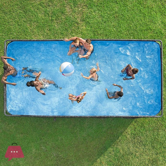 Bestway Rectangular Above-Ground Pool Set Big Family Swimming POOL 18 ft × 9 ft × 52 in - 561KA