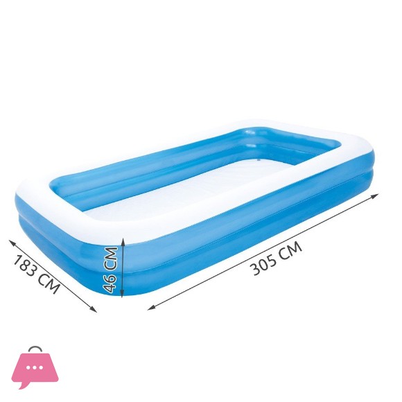 BESTWAY RECTANGULAR FAMILY POOL 305X183X46CM -54150