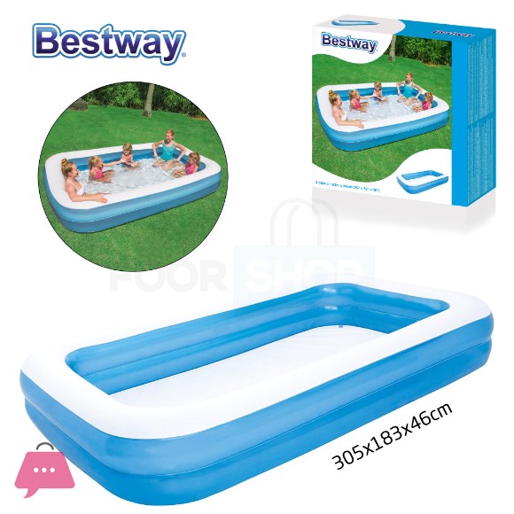 BESTWAY RECTANGULAR FAMILY POOL 305X183X46CM -54150