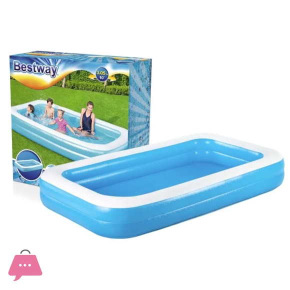 BESTWAY RECTANGULAR FAMILY POOL 305X183X46CM -54150
