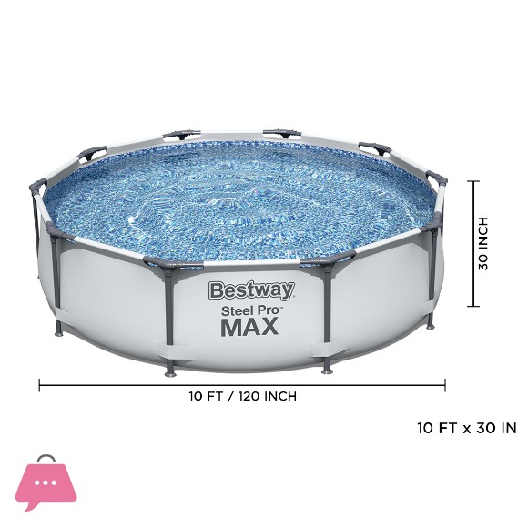 Bestway Steel Pro Round Swimming Pool 10 Feet x 30 Inch - 56406