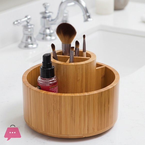 Danny Home Bamboo Rotatin Smart Desk Organizer
