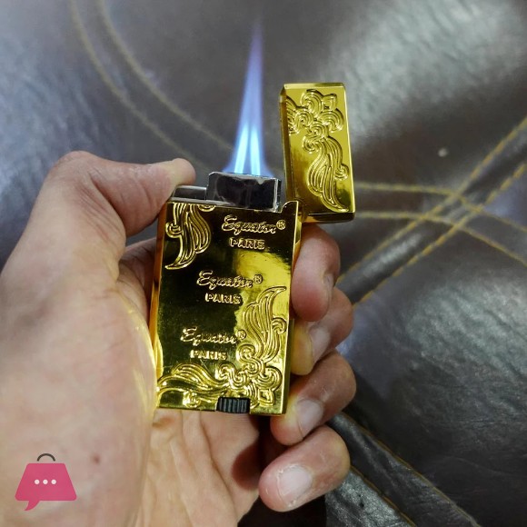 Dual Jet Flame Flower Carved Lighter