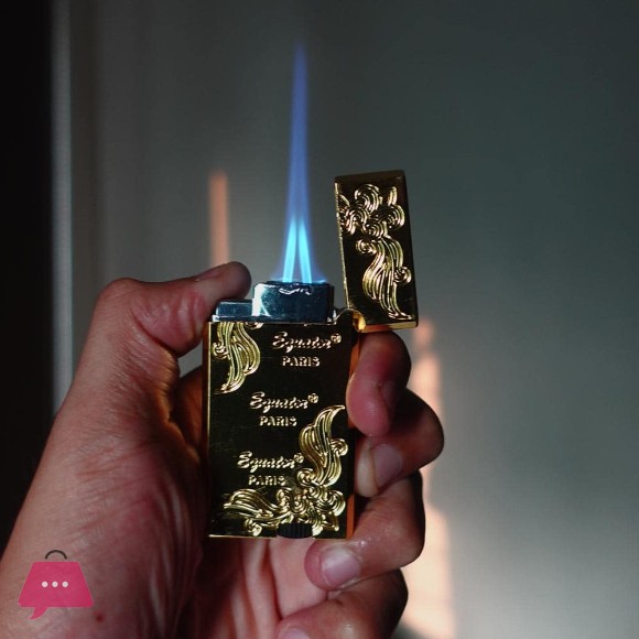 Dual Jet Flame Flower Carved Lighter