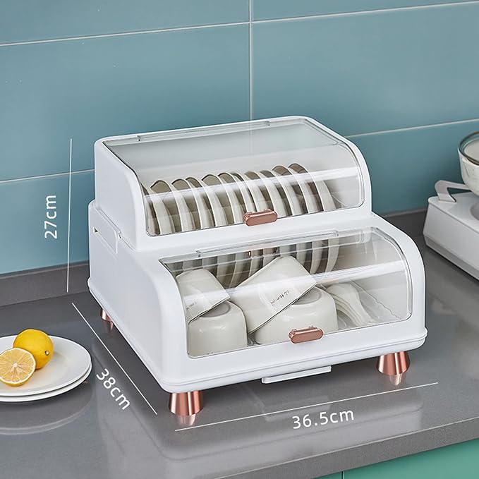 Multi-Function Dish Rack, Drain Dish Rack With Cover, Dish Drainer Utensil Organizer For Kitchen