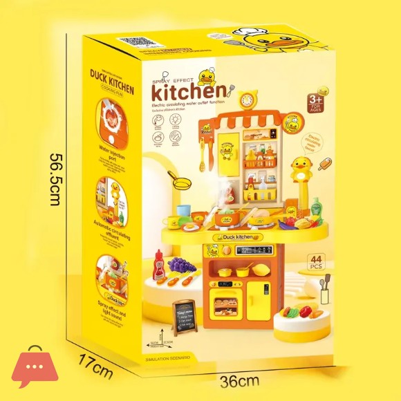 Funny Duck Kitchen Toy Set with Running water with Light Sound
