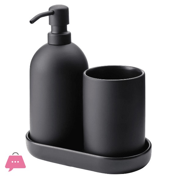 IKEA GANSJON Bathroom set, black