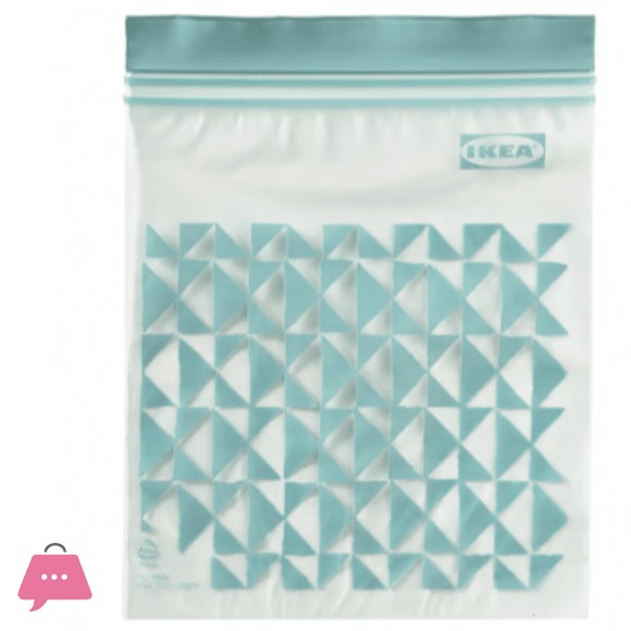 IKEA ISTAD Resealable bag, grey-green,1L