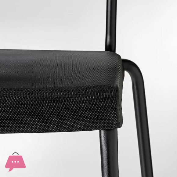 IKEA STIG Bar Stool with Backrest, Black, 74 cm