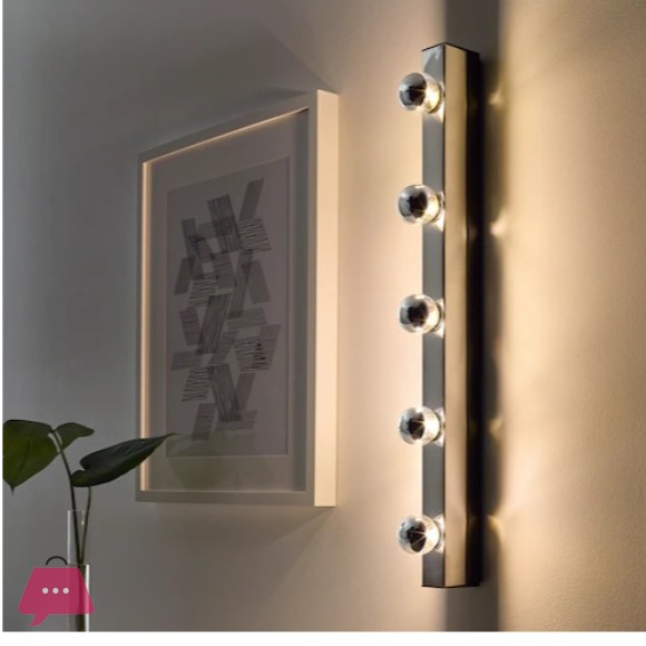 IKEA Wall Lamp Wired-In Installation Chrome Plated