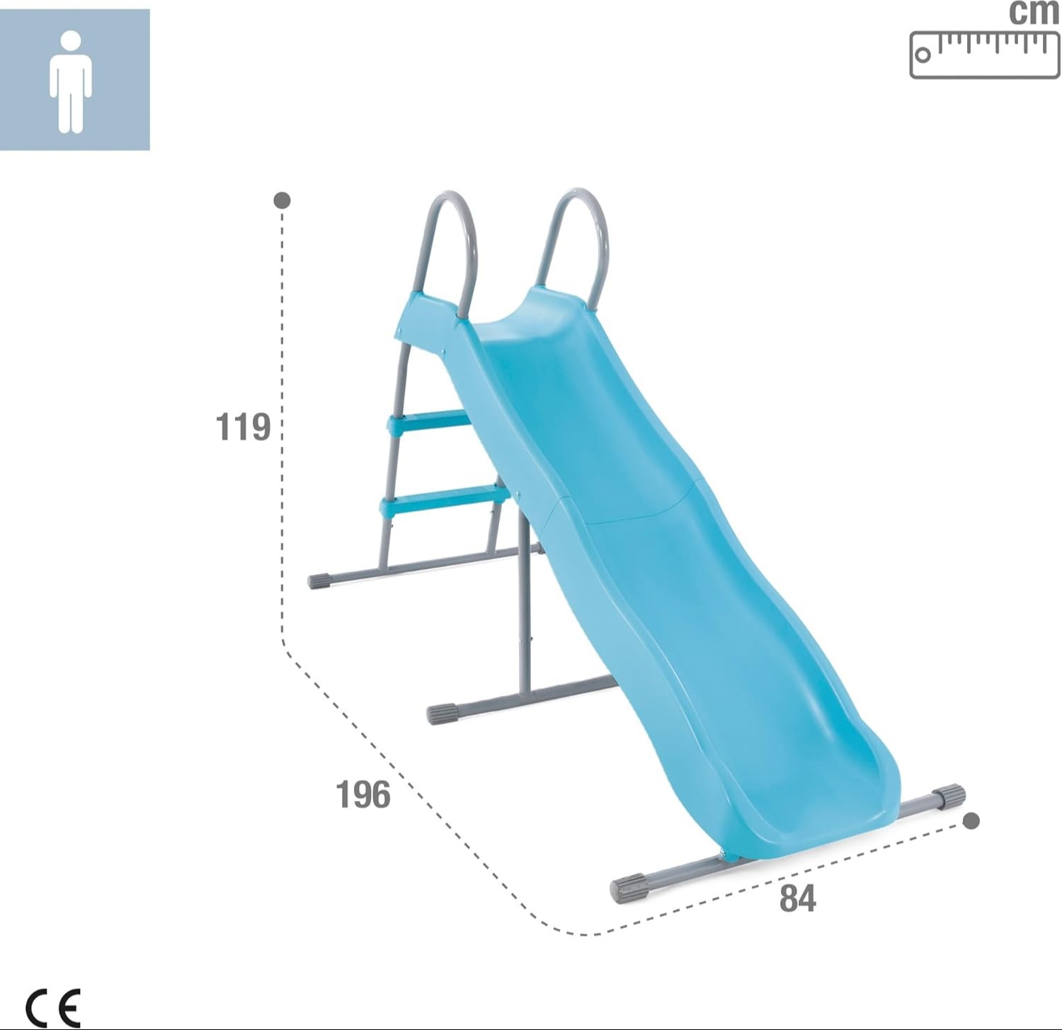 intex-children's-garden-slide--steel-and-plastic--light-blue--6.4-x-2.7-x-3.9-feet---44106