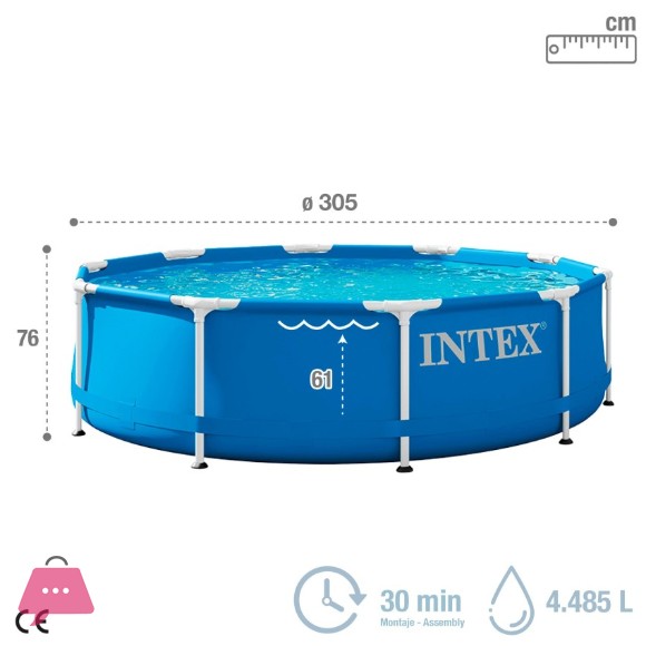 Intex Deep Metal Frame Pool - 10ft x 30in - 28202
