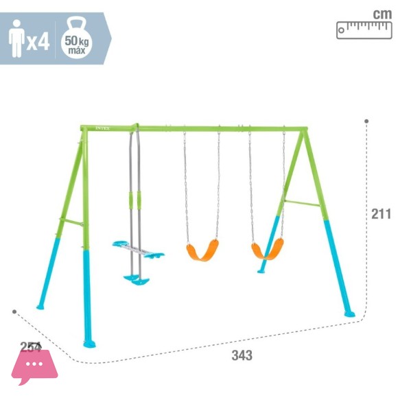 Intex Double Garden Swing with Seesaw - 44121