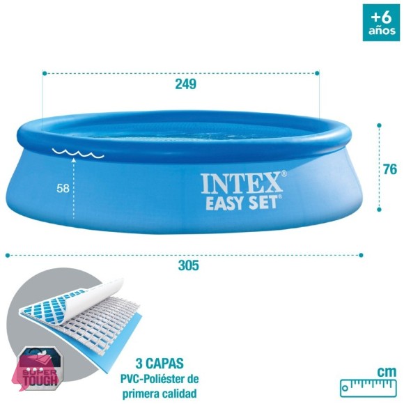 INTEX EASY SET INFLATABLE POOL -10Feet X 30 Inch - 28122