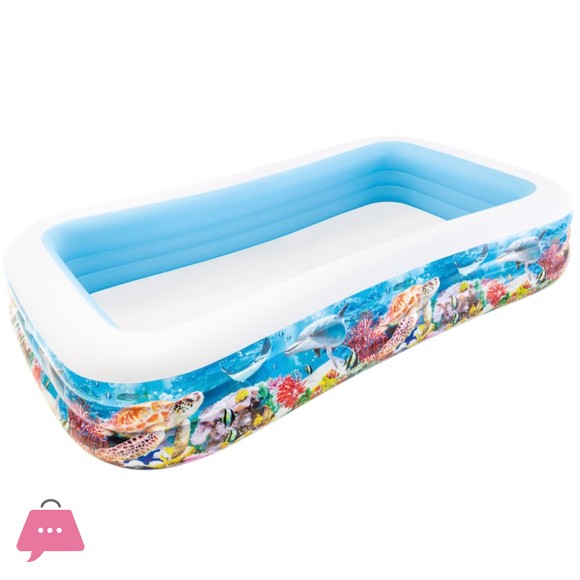 Intex Family Deluxe Mini Swimming Pool - 10 x 6 x 1.8 Feet - 58485