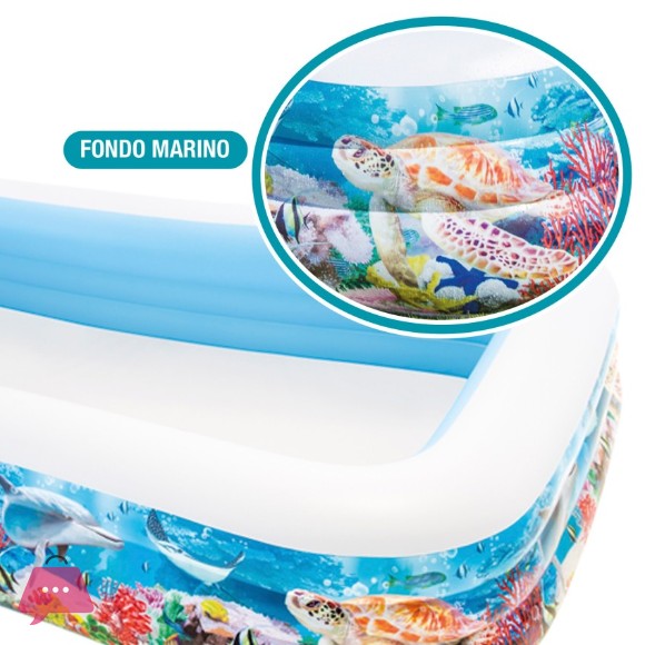 Intex Family Deluxe Mini Swimming Pool - 10 x 6 x 1.8 Feet - 58485