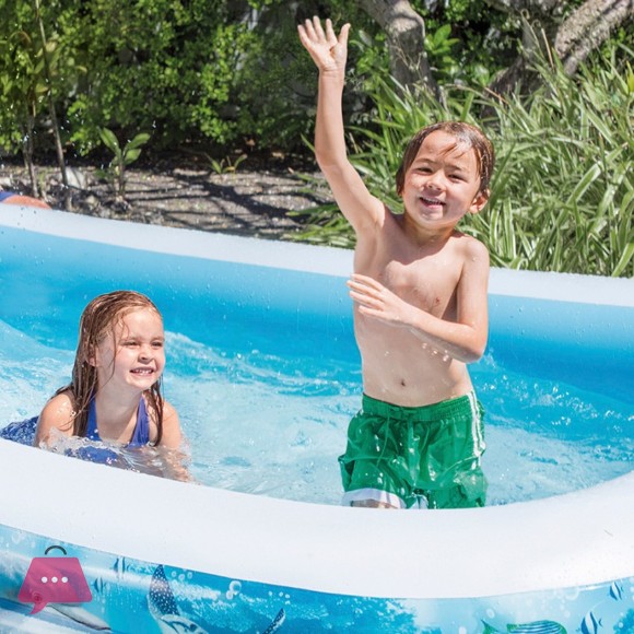 Intex Family Deluxe Mini Swimming Pool - 10 x 6 x 1.8 Feet - 58485