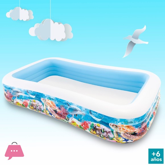 Intex Family Deluxe Mini Swimming Pool - 10 x 6 x 1.8 Feet - 58485
