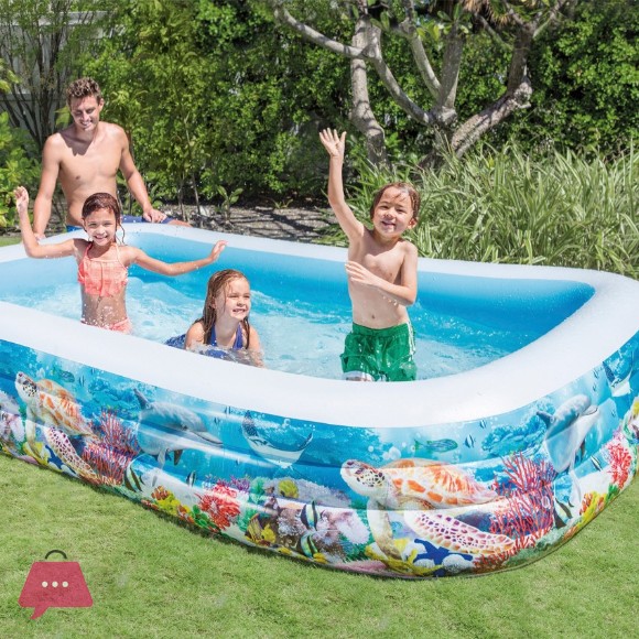Intex Family Deluxe Mini Swimming Pool - 10 x 6 x 1.8 Feet - 58485