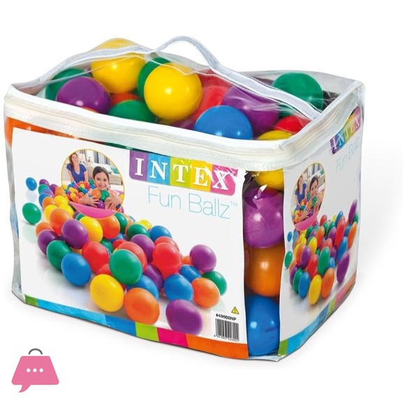 Intex Fun Balls 100 Multi Colored Plastic Balls 8CM - 49600