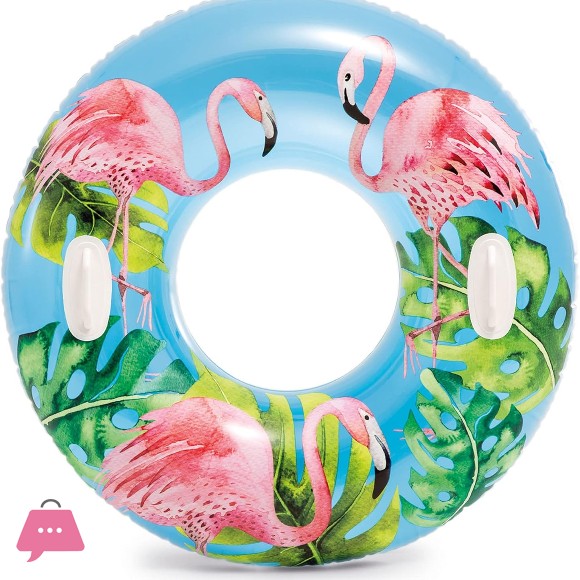 Intex Groovy Color Inflatable Tropical Flower Transparent Tube Swim Ring 38Inch - 58263 in Pakistan