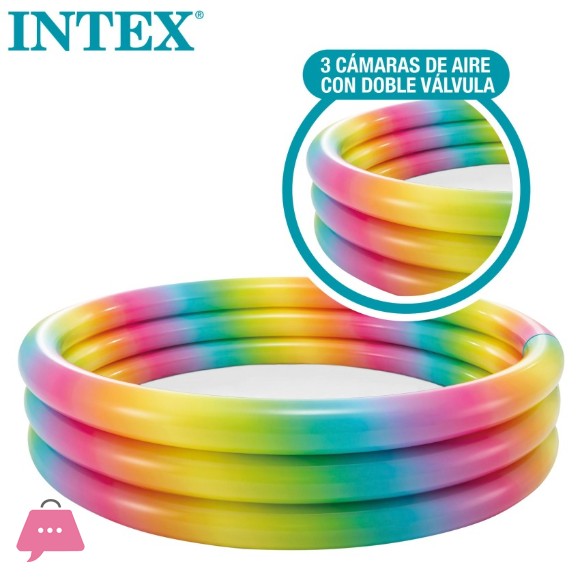 Intex Inflatable 3-Ring Pool with Colored Dots 168x38 cm - 58449