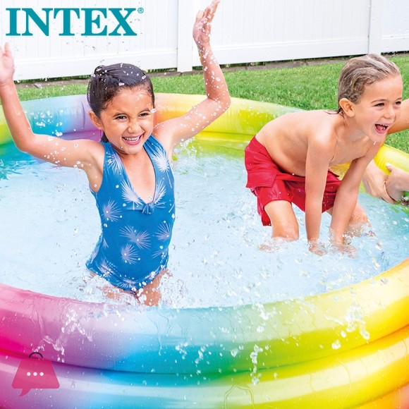Intex Inflatable 3-Ring Pool with Colored Dots 168x38 cm - 58449