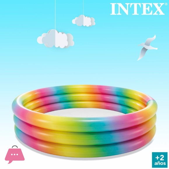 Intex Inflatable 3-Ring Pool with Colored Dots 168x38 cm - 58449