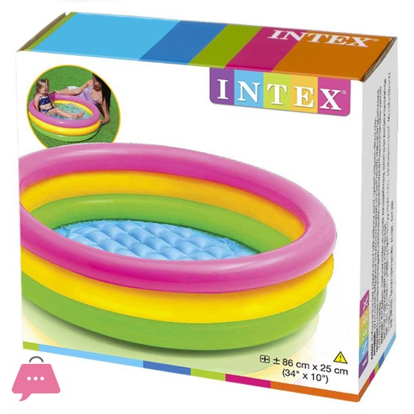 Intex Inflatable Baby Swimming Pool - 2.8 Feet x 10 Inch - Age 1+ - 58924