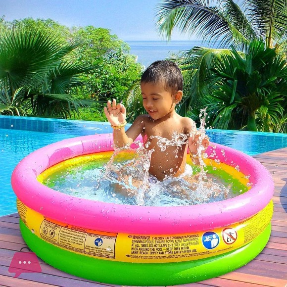 Intex Inflatable Baby Swimming Pool - 2.8 Feet x 10 Inch - Age 1+ - 58924