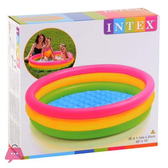 Intex Inflatable Baby Swimming Pool - 3.75 Feet x 10 Inch - Age 1+ - 57412