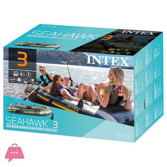 Intex Inflatable Boat Seahawk 3 Aluminum Oars - 295x137x43 CM - 68380
