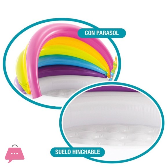 INTEX Inflatable Childrens Pool with Unicorn Parasol - 57113