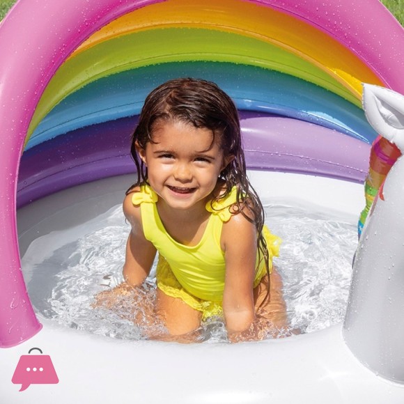 INTEX Inflatable Childrens Pool with Unicorn Parasol - 57113