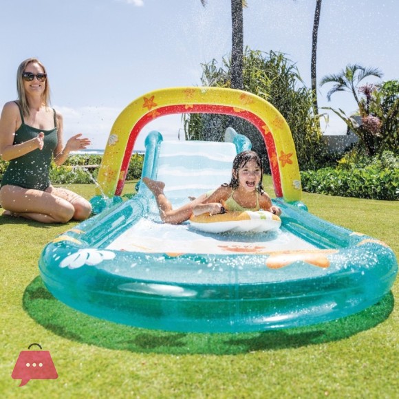 INTEX Inflatable Surfing Fun Slide with Two Inflatable Surf Riders 18.5 Feet - 56167