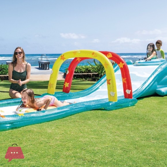INTEX Inflatable Surfing Fun Slide with Two Inflatable Surf Riders 18.5 Feet - 56167