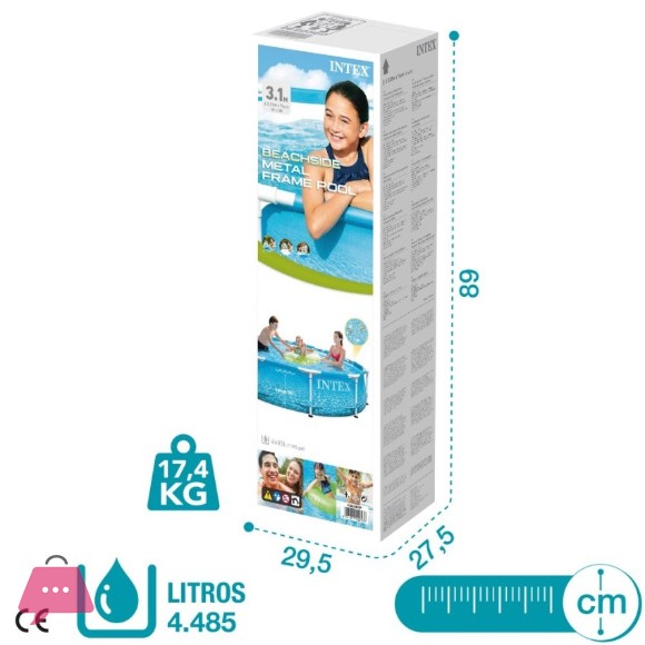 Intex Metal Frame Above Ground Beachside Pool 10Ft x 30Inch - 28206