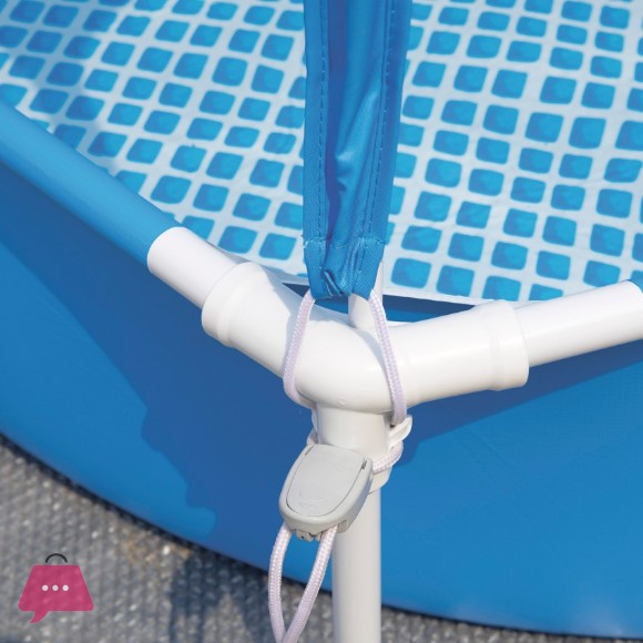 INTEX Metal Frame Above Ground Swimming Pool With Canopy Built-in Sprayer 6fF x 15In - 28209