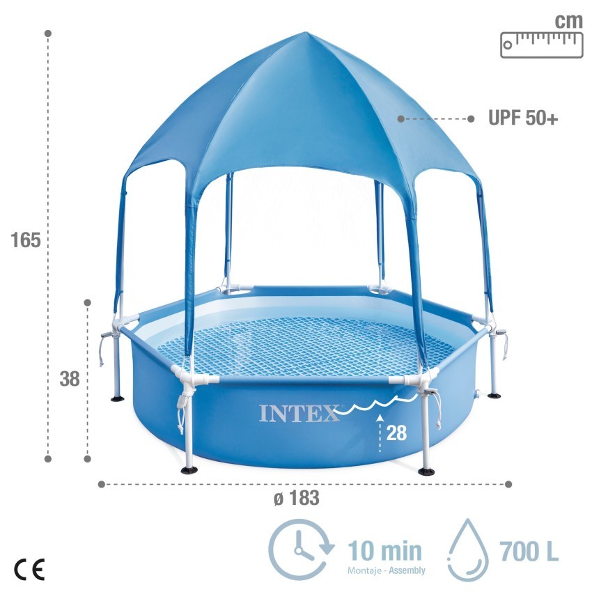 intex-metal-frame-above-ground-swimming-pool-with-canopy-built-in-sprayer-6ff-x-15in---28209