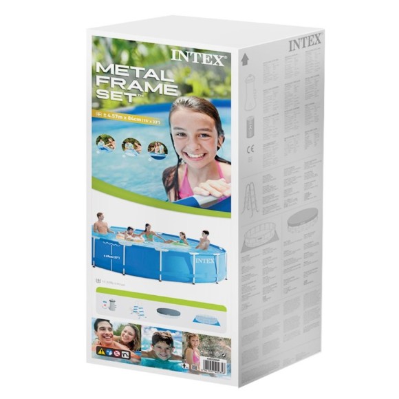 INTEX Metal Frame Pool Complete Set 15Ft x 33 Inch - 28228
