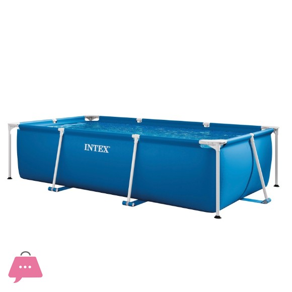 Intex Pool Rectangular Easy Set, Small Frame, and Metal Frame Swimming Pool Family Pool 10 x 6.5 x 2.5 Feet - 28272