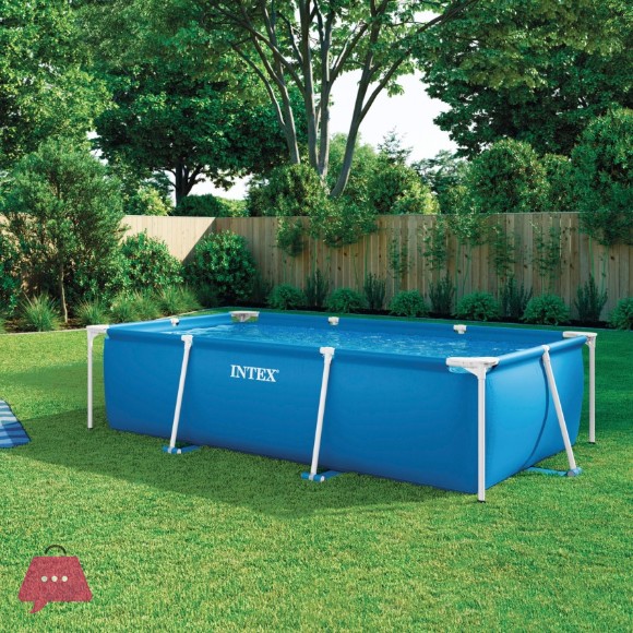 Intex Pool Rectangular Easy Set, Small Frame, and Metal Frame Swimming Pool Family Pool 10 x 6.5 x 2.5 Feet - 28272