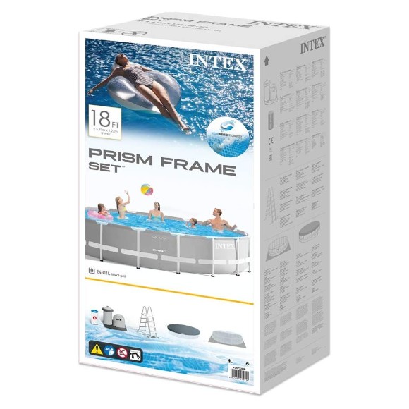 INTEX Prism Frame Pool With Water Filter Pump 18Feet x 48 Inch - 26732