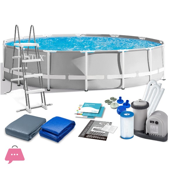 INTEX Prism Frame Pool With Water Filter Pump 18Feet x 48 Inch - 26732