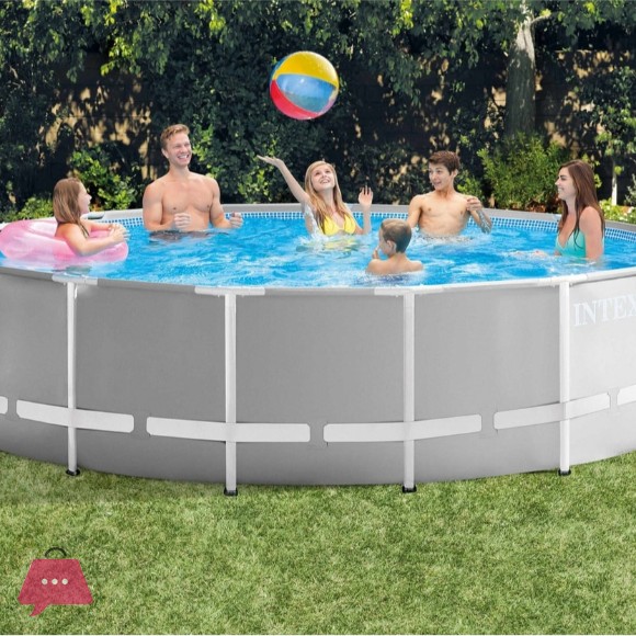 INTEX Prism Frame Pool With Water Filter Pump Ladder Pool Cover & Ground Cloth - 15Feet x 48Inch - 26726