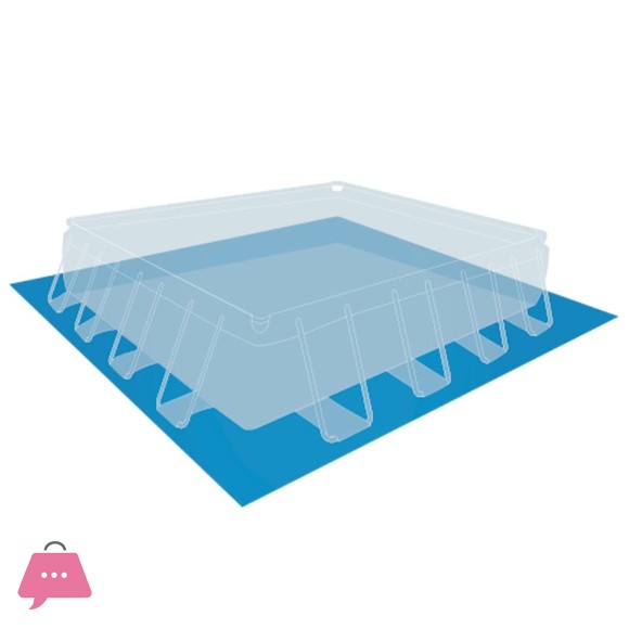 Intex Prisma Metal Frame Pool with Filter Cover & Ladder - 16 x 16 x 4 Feet - 28766