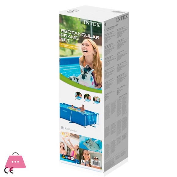 Intex Rectangular Metal Frame Pool 8.5 x 5.2 x 2.1 Feet - 28271