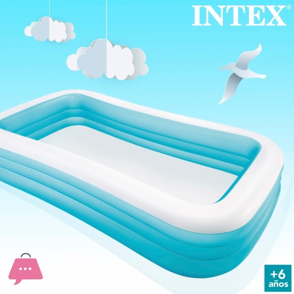 Intex Rectangular Swim Center Family Swimming Pool - 10 x 6 x 1.8 Feet - 58484
